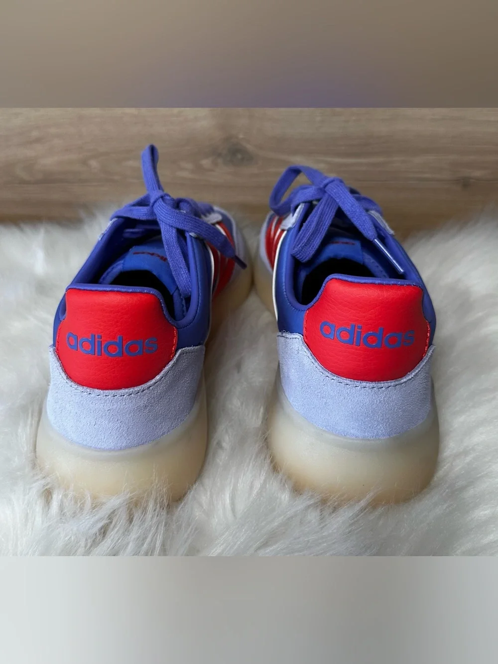adidas Barreda Decode Lavender Sneaker with Coral Stripes Size 7.5